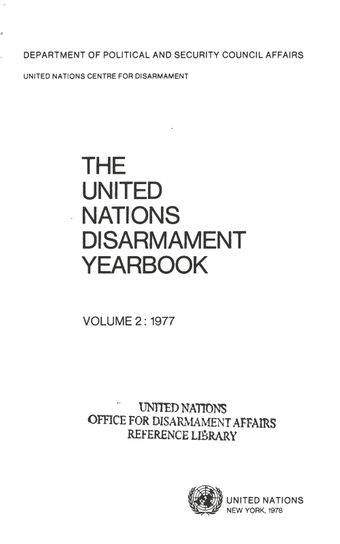 image of United Nations Disarmament Yearbook 1977