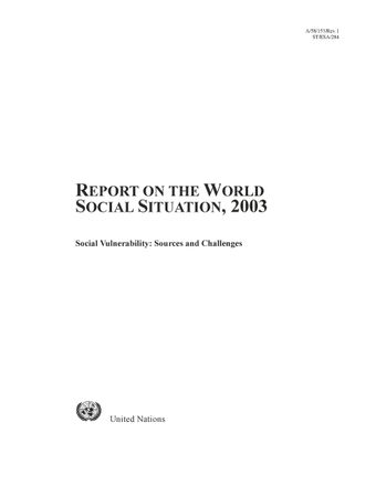 image of Report on the World Social Situation 2003