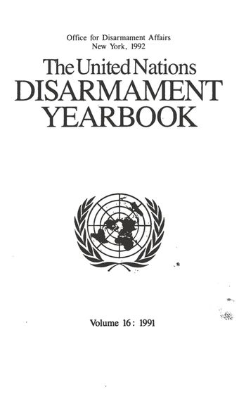 image of United Nations Disarmament Yearbook 1991
