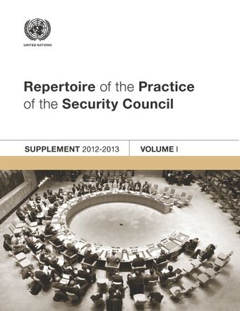 image of Repertoire of the Practice of the Security Council: Supplement 2012-2013