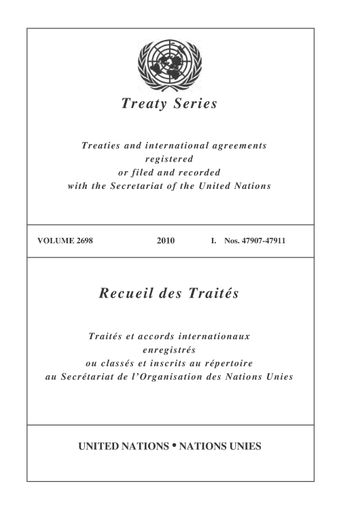 image of Treaty Series 2698