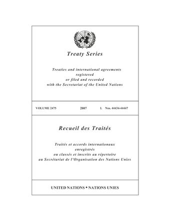 image of Recueil des Traités 2475