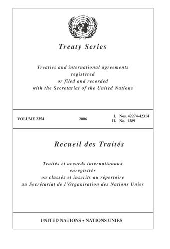 image of Recueil des Traités 2354