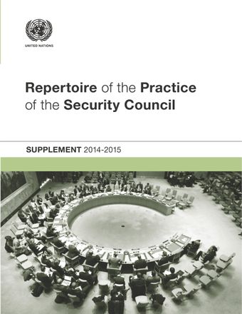 image of Repertoire of the Practice of the Security Council: Supplement 2014-2015