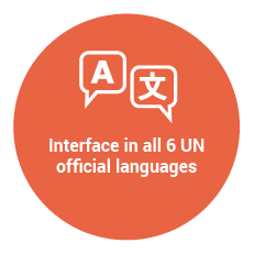 Interface in all 6 UN official languages