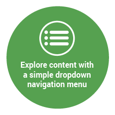 Explore content with a simple dropdown navigation menu