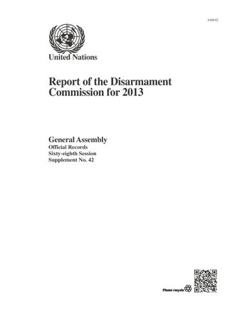 image of Report of the Disarmament Commission for 2013
