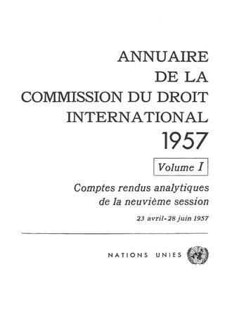image of Annuaire de la Commission du Droit International 1957, Vol. I