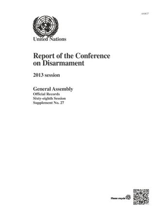 image of Report of the Conference on Disarmament: 2013 Session