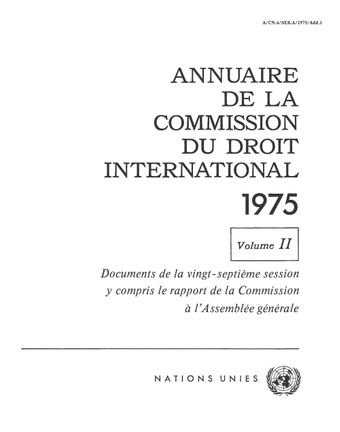 image of Annuaire de la Commission du Droit International 1975, Vol. II