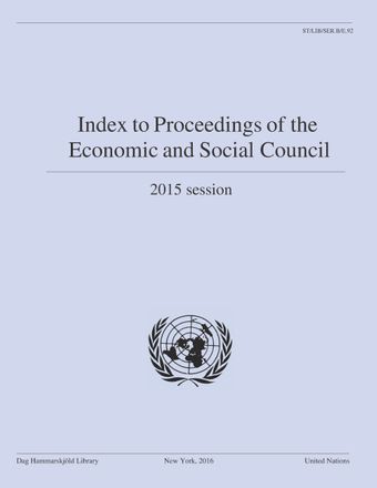 image of Index to Proceedings of the Economic and Social Council 2015