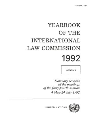image of Yearbook of the International Law Commission 1992, Vol. I