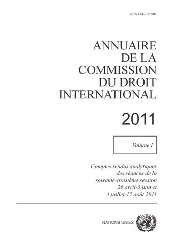 image of Annuaire de la Commission du Droit International 2011, Vol. I