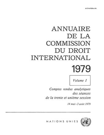 image of Annuaire de la Commission du Droit International 1979, Vol. I