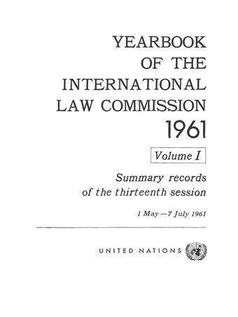 image of Yearbook of the International Law Commission 1961, Vol. I