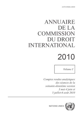 image of Annuaire de la Commission du Droit International 2010, Vol. I