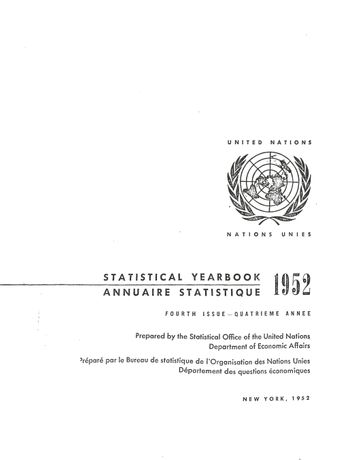 image of Statistical Yearbook 1952, Fourth Issue