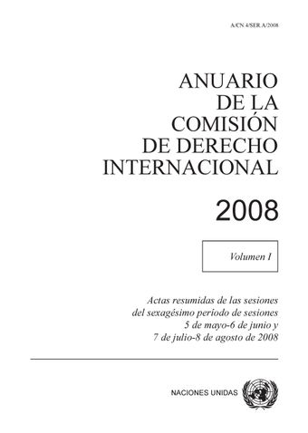 image of Anuario de la Comisión de Derecho Internacional 2008, Vol. I