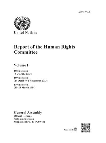 image of Membership and officers of the human rights committee, 2013–2014