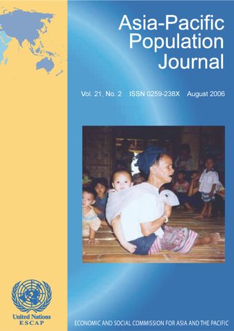 Asia-Pacific Population Journal, Vol. 21, No. 2, August 2006