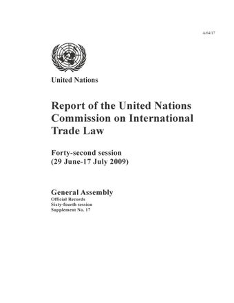 image of Report of the United Nations Commission on International Trade Law