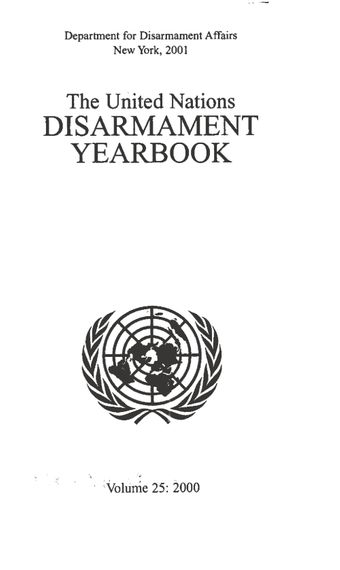 image of United Nations Disarmament Yearbook 2000