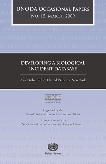 image of UNODA Occasional Papers No.15: Developing a Biological Incident Database, March 2009