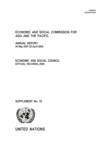 image of Introduction and issues calling for action by the Economic and Social Council or brought to its attention