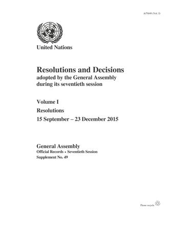 image of Resolutions adopted on the reports of the Second Committee