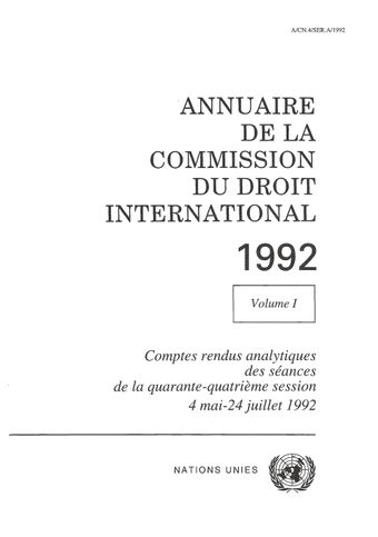 image of Annuaire de la Commission du Droit International 1992, Vol. I