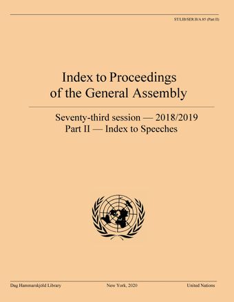 image of Index to Proceedings of the General Assembly 2018/2019