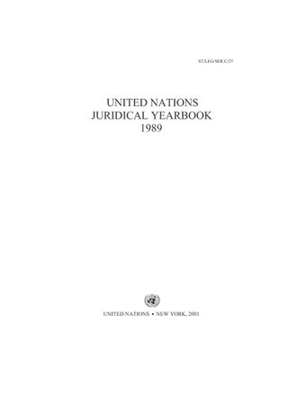 image of United Nations Juridical Yearbook 1989
