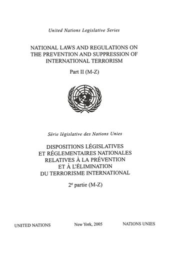 image of National Laws and Regulations on the Prevention and Suppression of International Terrorism: Part II (M-Z)