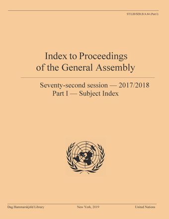 image of Index to Proceedings of the General Assembly 2017/2018