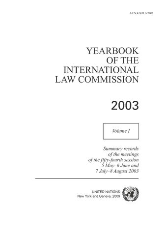 image of Yearbook of the International Law Commission 2003, Vol. I