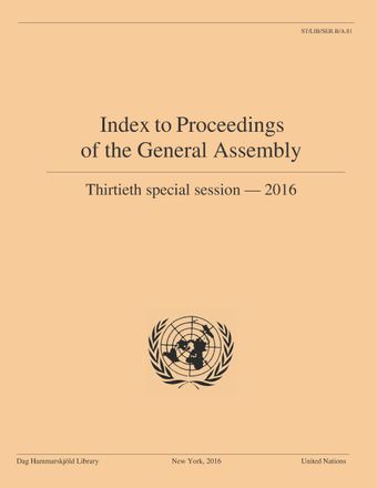 image of Index to Proceedings of the General Assembly 2016