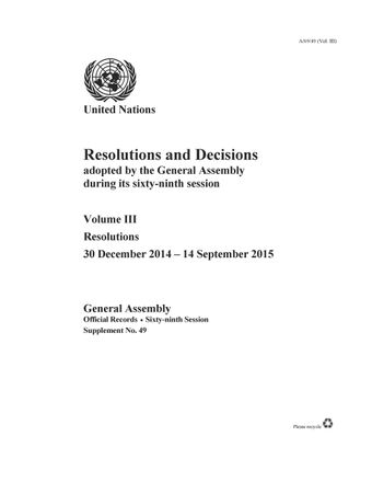 image of Resolutions adopted without reference to a Main Committee