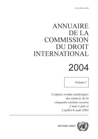 image of Comptes rendus analytiques des séances de la première partie de la cinquante-sixième session tenue à Genève du 3 Mai au 4 Juin 2004