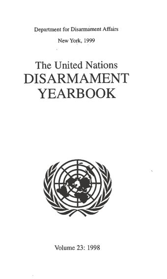 image of United Nations Disarmament Yearbook 1998