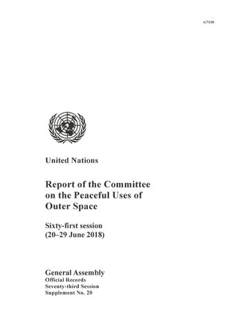 image of Report of the Committee on the Peaceful Uses of Outer Space