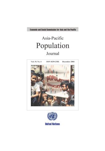 Asia-Pacific Population Journal, Vol. 19, No. 4, December 2004