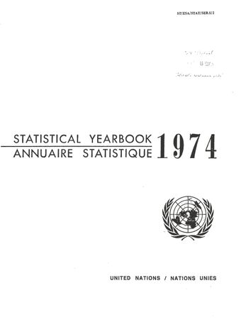 image of Statistical Yearbook 1974, Twenty-sixth Issue