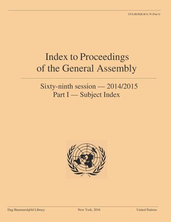 image of Index to Proceedings of the General Assembly 2014/2015