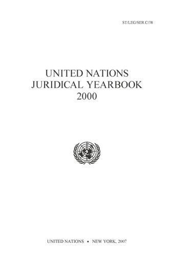 image of United Nations Juridical Yearbook 2000