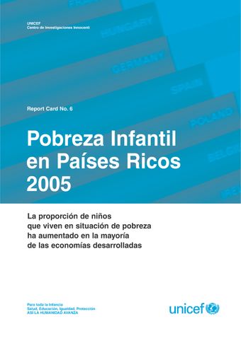 image of Pobreza Infantil en Países Ricos 2005