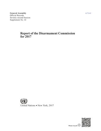 image of Report of the Disarmament Commission for 2017