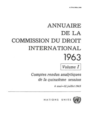 image of Annuaire de la Commission du Droit International 1963, Vol. I
