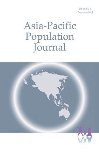 Asia-Pacific Population Journal, Vol. 27, No. 2, December 2012