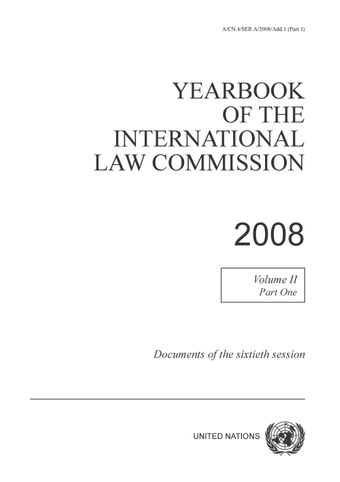 image of Yearbook of the International Law Commission 2008, Vol. II, Part 1