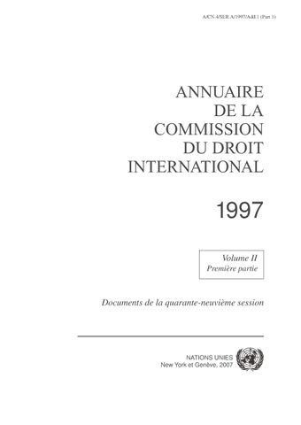 image of Annuaire de la Commission du Droit International 1997, Vol. II, Partie 1